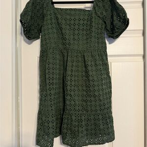 La Blanca Forest Green Eyelet Dress